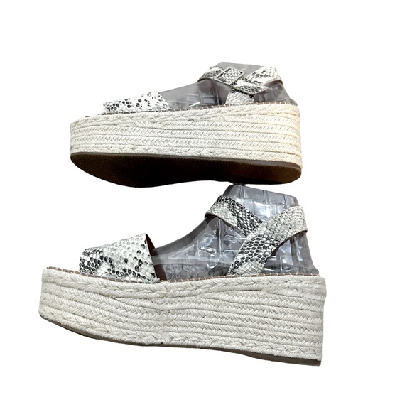 Steve Madden Black White & Gray Cabo Snake Print Espadrille Sandals, Size 10M - Picture 4 of 12